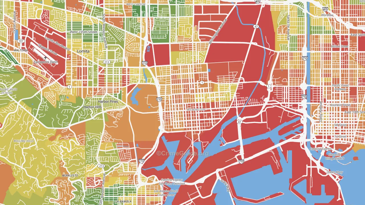 Wilmington, CA Map of Vandalism Rates