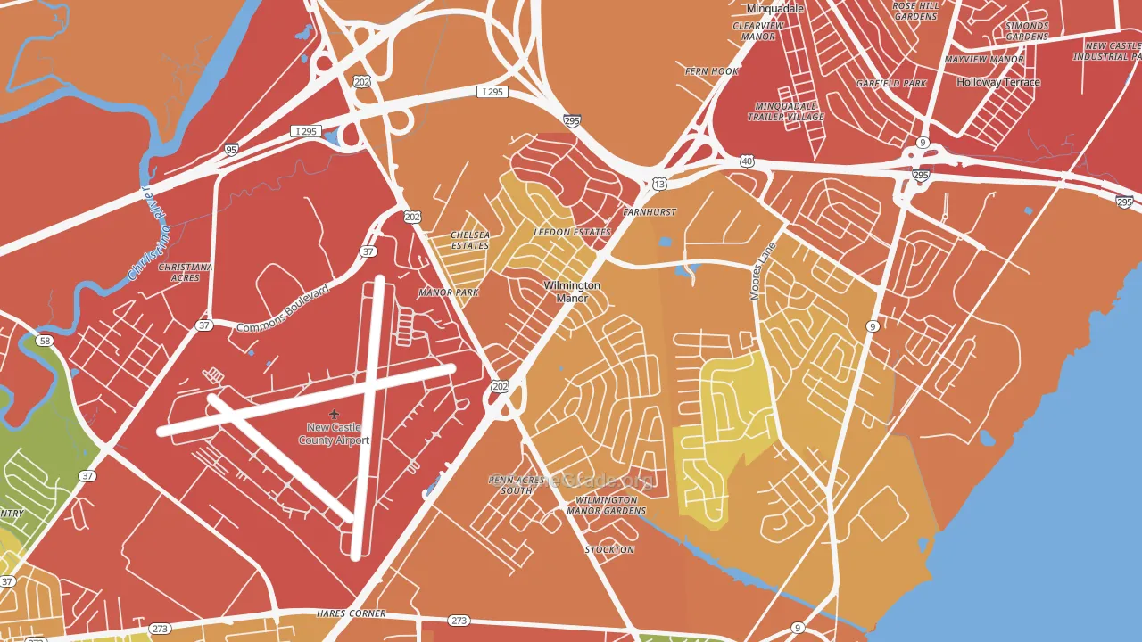 Wilmington Manor, DE Map of Vandalism Rates