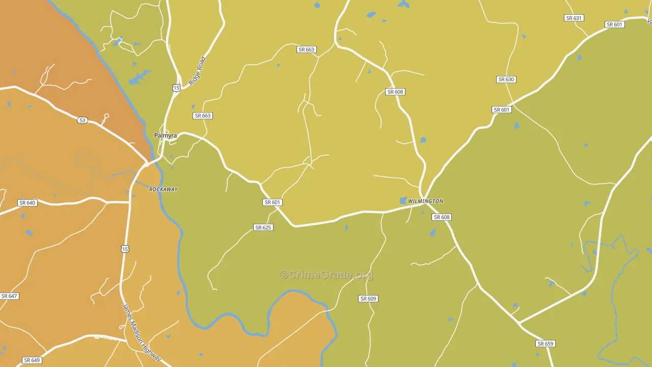 Wilmington, VA Map of Vandalism Rates