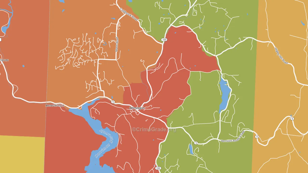 Wilmington, VT Map of Vandalism Rates
