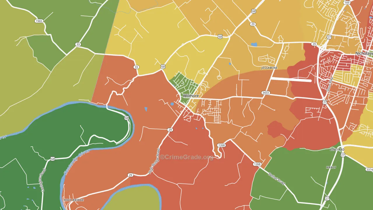 Wilmore, KY Map of Vandalism Rates