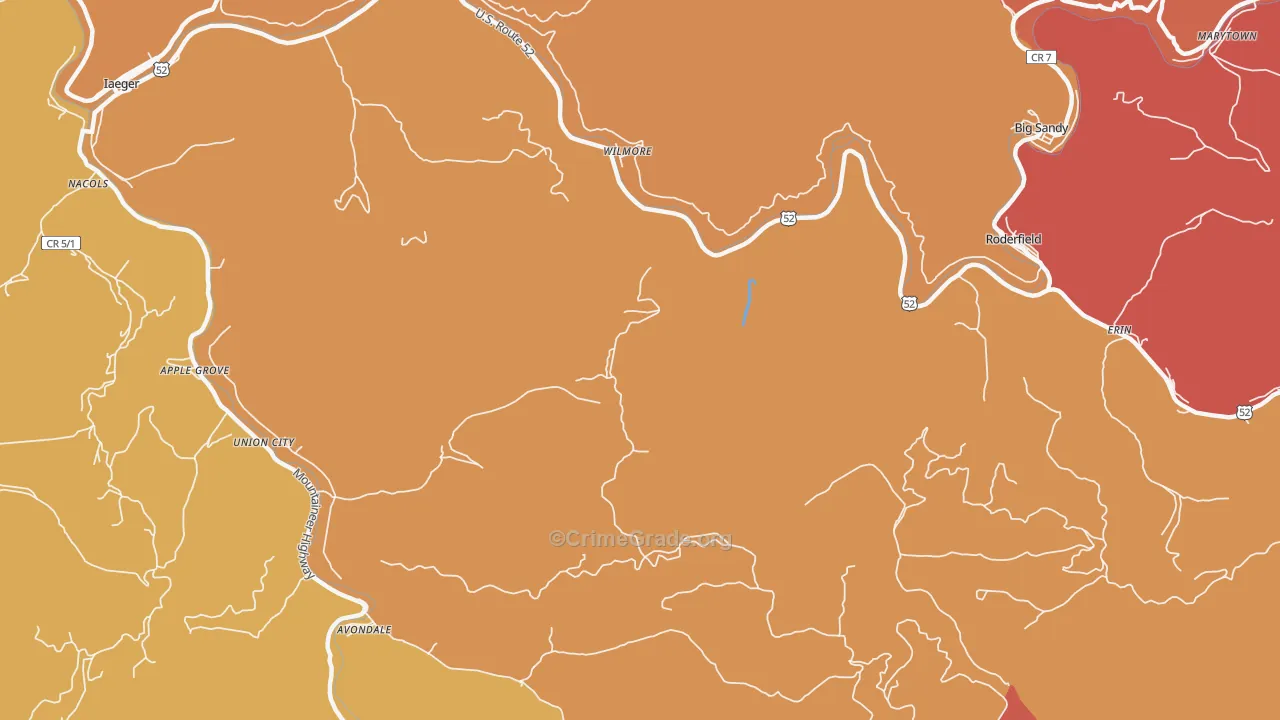 Wilmore, WV Map of Vandalism Rates