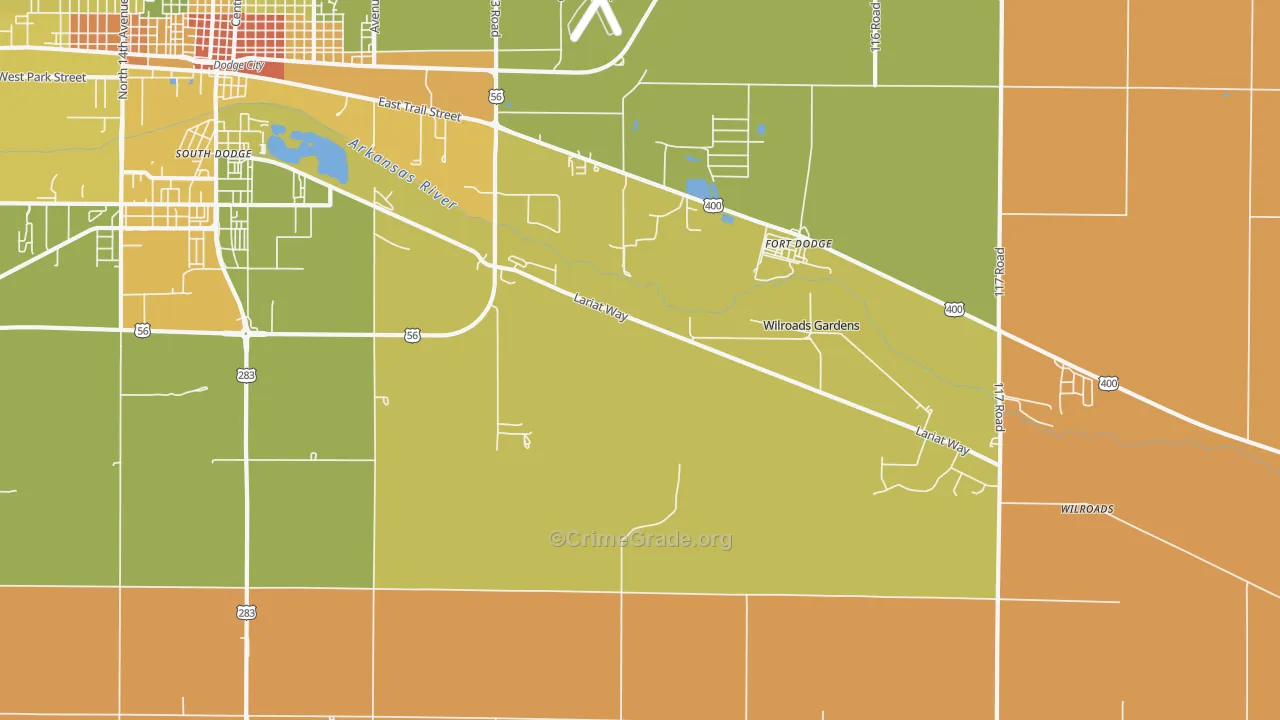 Wilroads Gardens, KS Map of Vandalism Rates