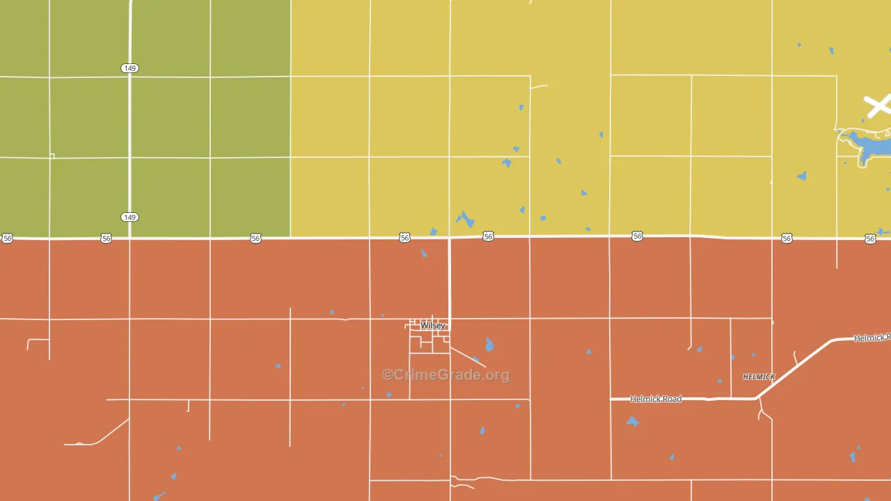 Wilsey, KS Map of Vandalism Rates