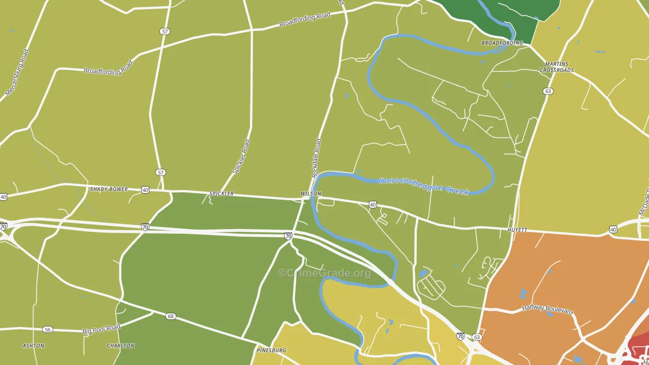 Wilson-Conococheague, MD Map of Vandalism Rates