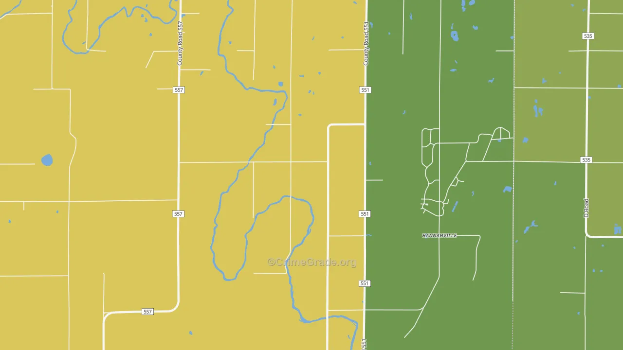 Wilson, MI Map of Vandalism Rates