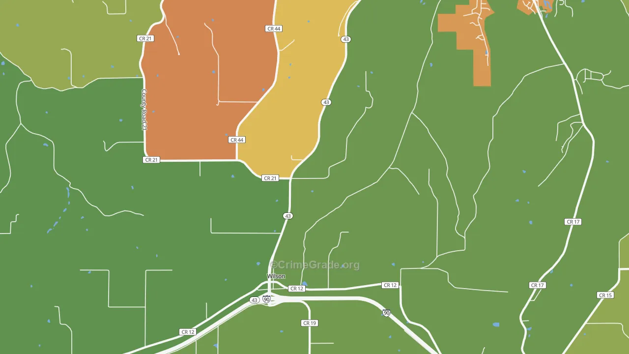 Wilson, MN Map of Vandalism Rates