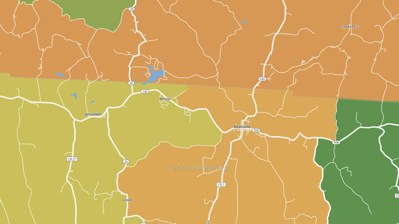 Wilson, OH Map of Vandalism Rates