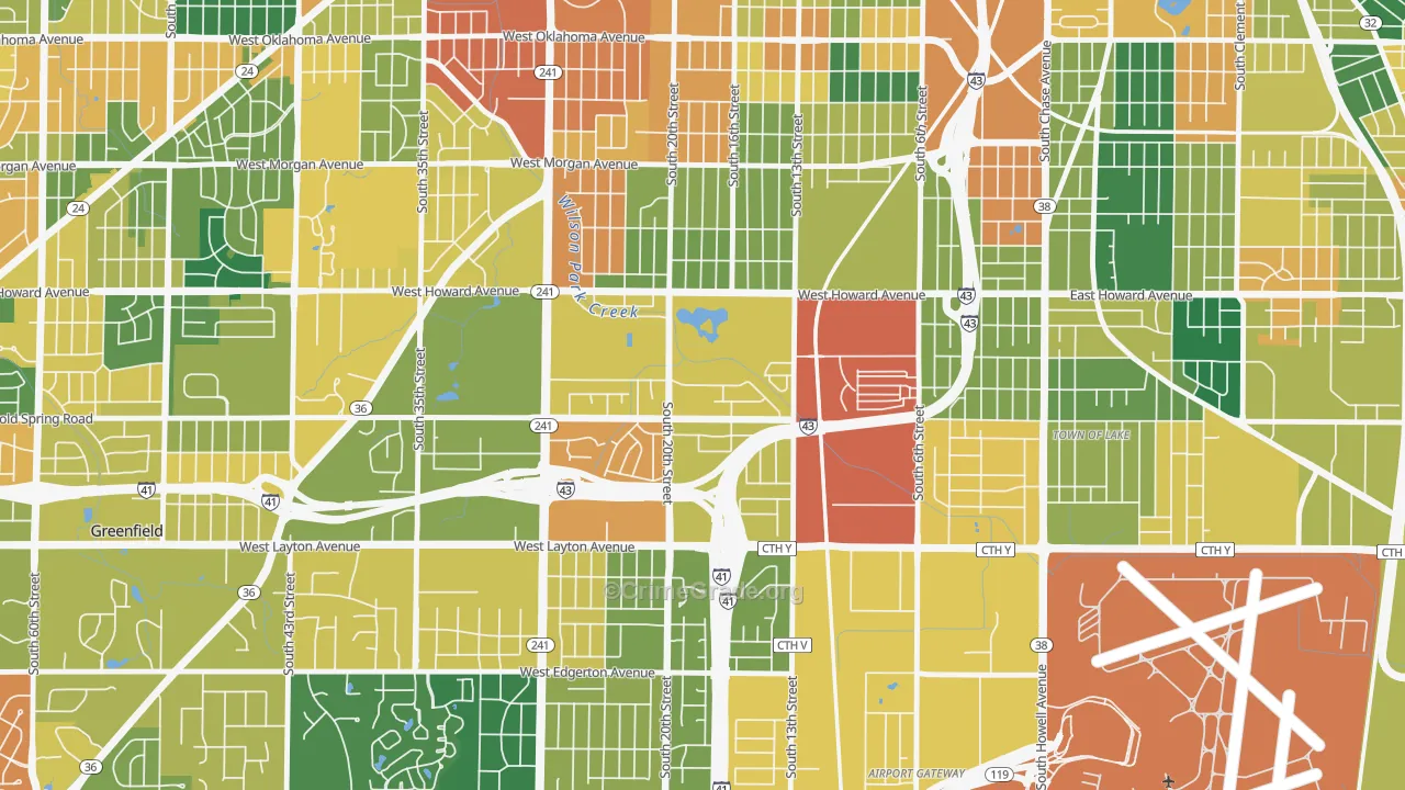 Wilson Park, Milwaukee, WI Map of Vandalism Rates