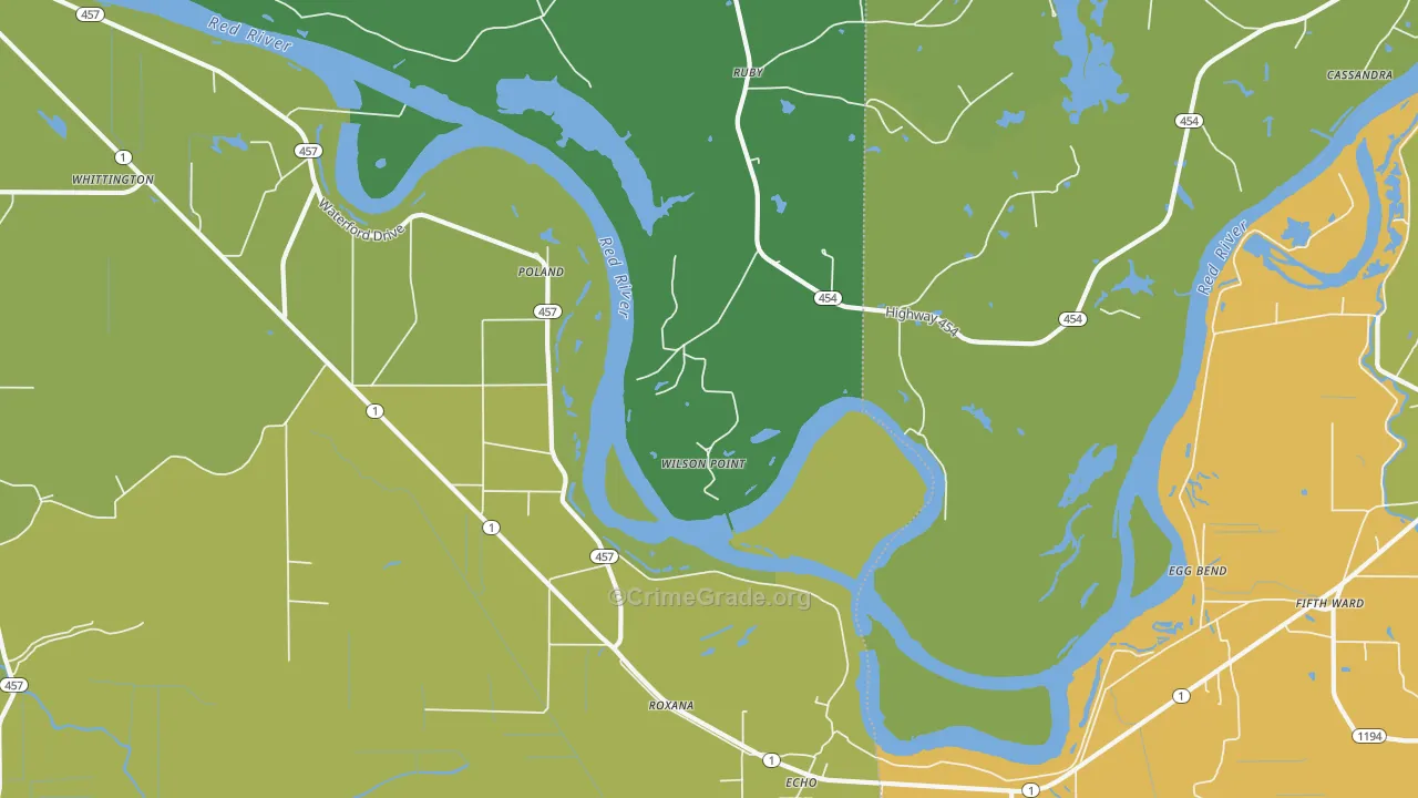 Wilson Point, LA Map of Vandalism Rates