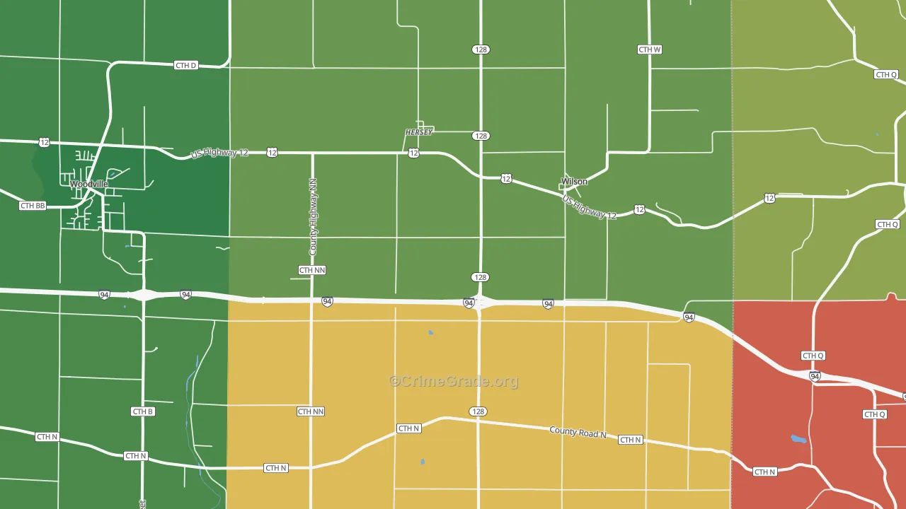 Wilson, WI Map of Vandalism Rates