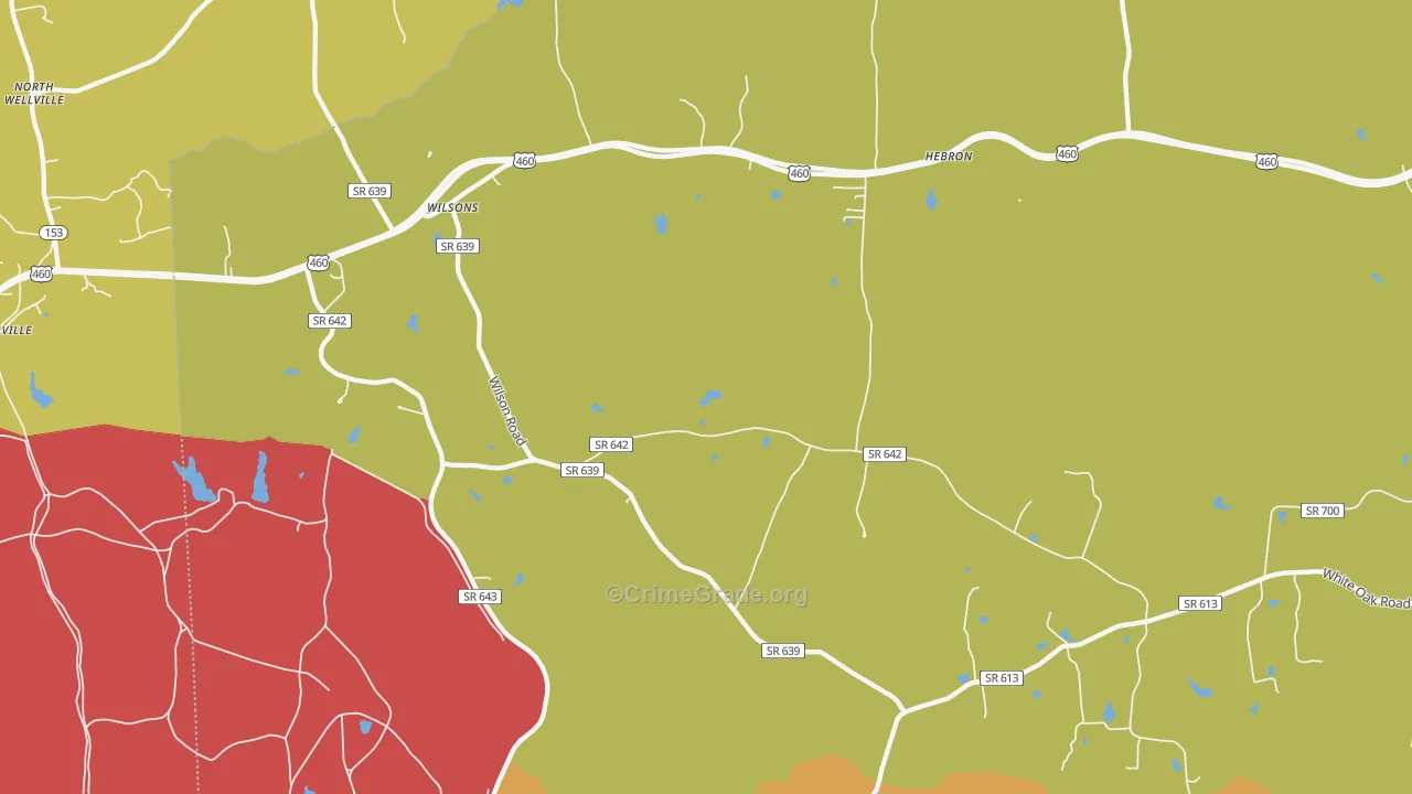Wilsons, VA Map of Vandalism Rates