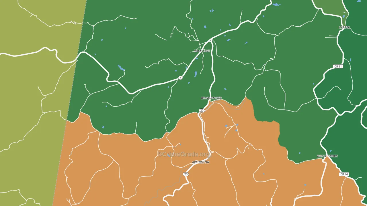 Wilsontown, WV Map of Vandalism Rates