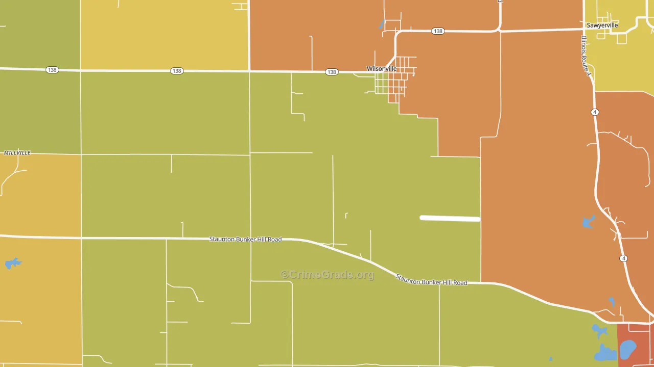 Wilsonville, IL Map of Vandalism Rates