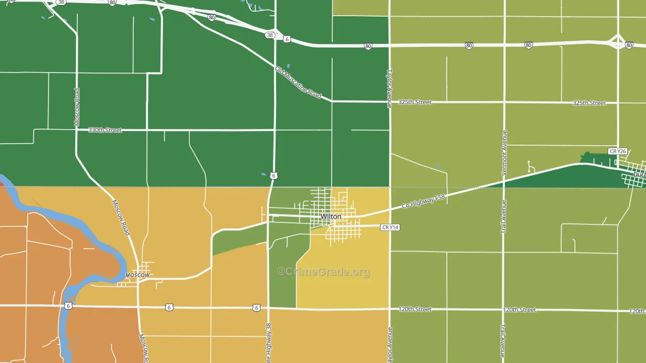 Wilton, IA Map of Vandalism Rates