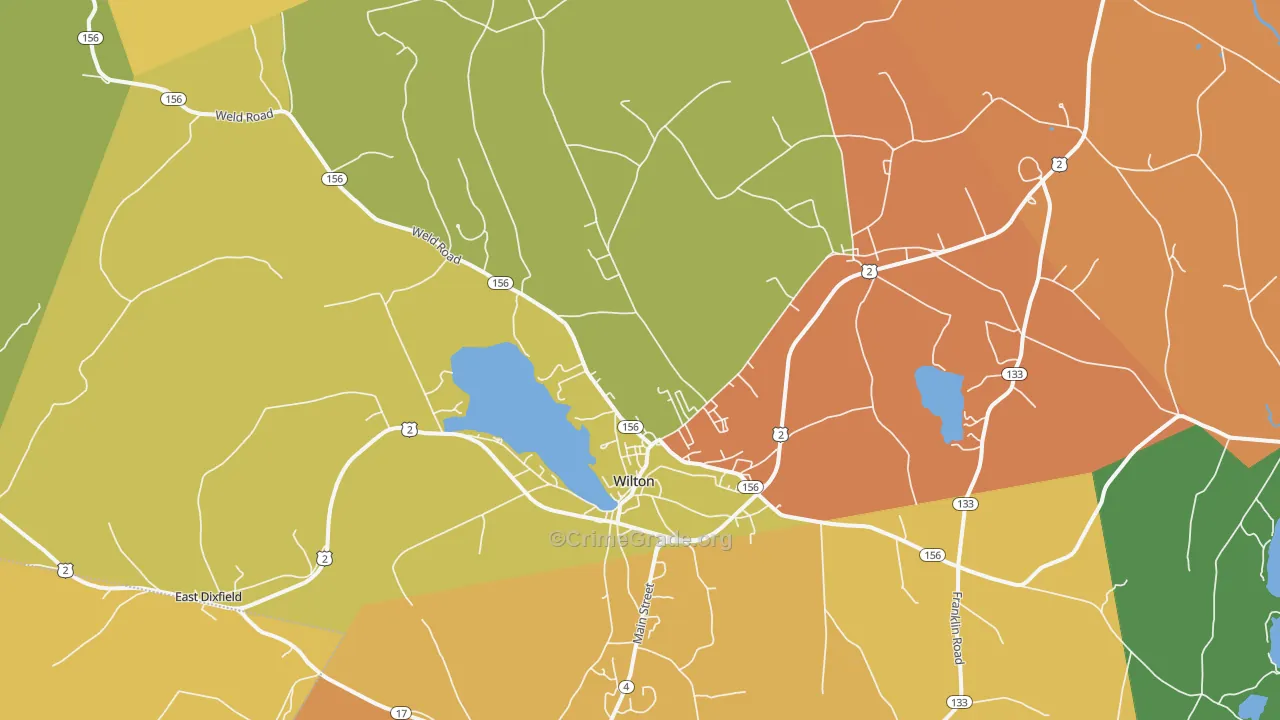 Wilton, ME Map of Vandalism Rates