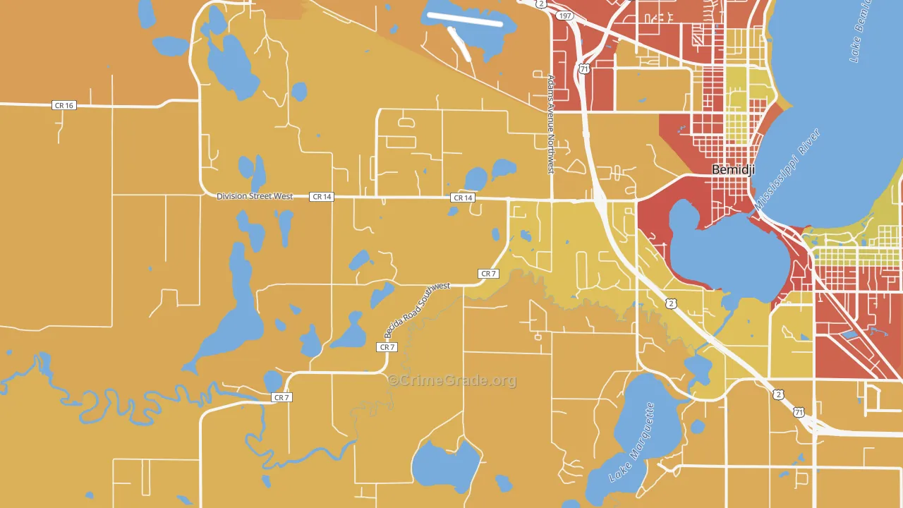 Wilton, MN Map of Vandalism Rates