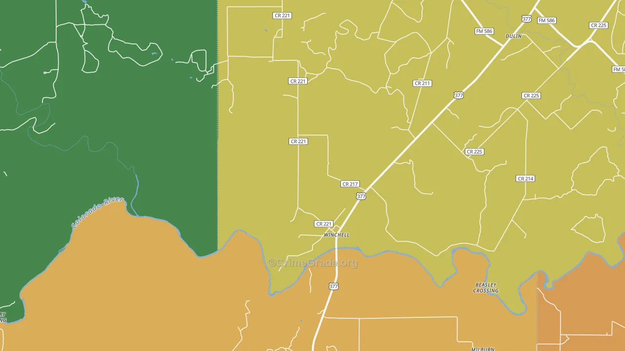Winchell, TX Map of Vandalism Rates