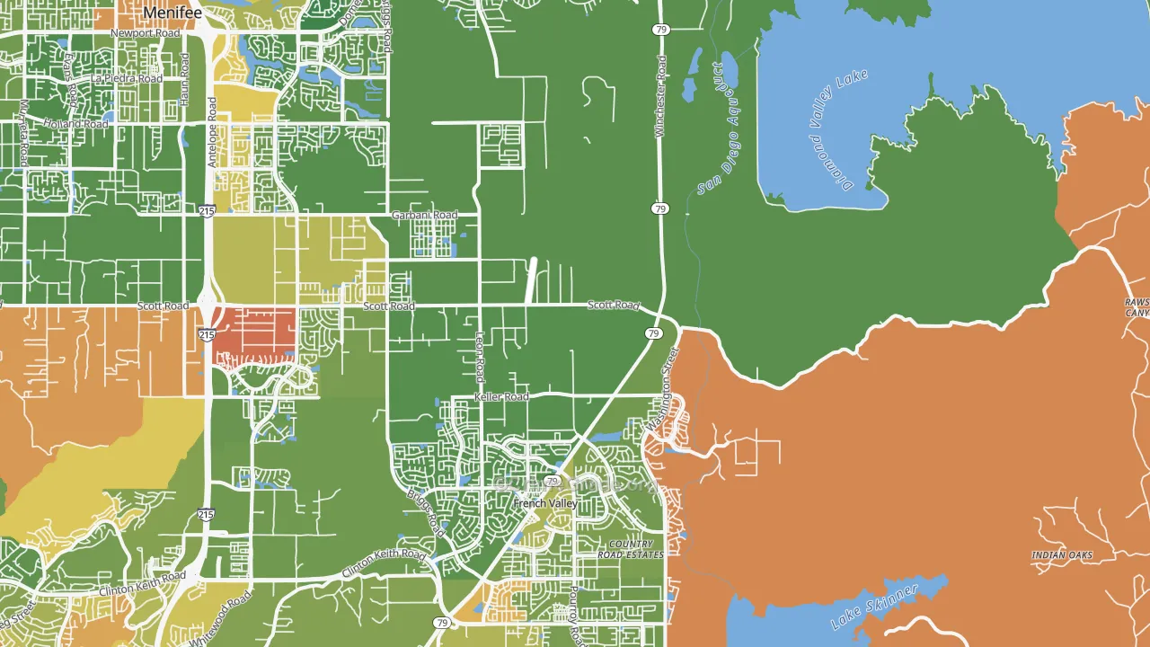 Winchester, CA Map of Vandalism Rates