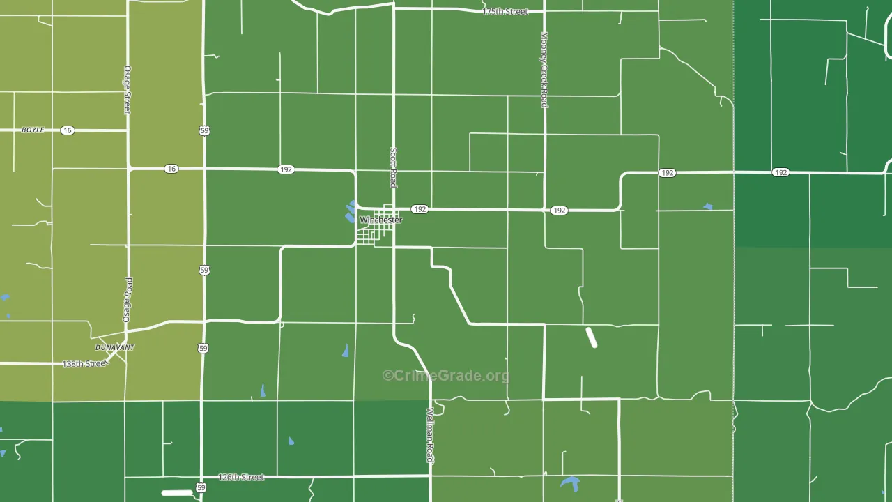 Winchester, KS Map of Vandalism Rates