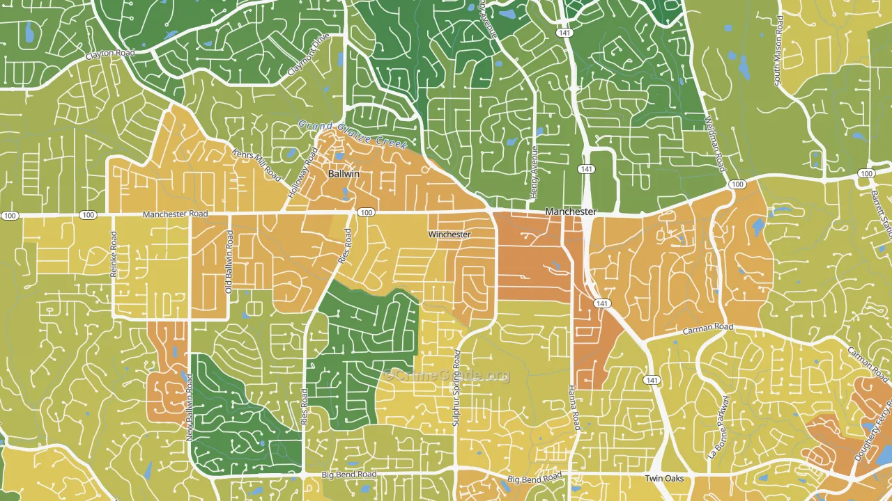 Winchester, MO Map of Vandalism Rates