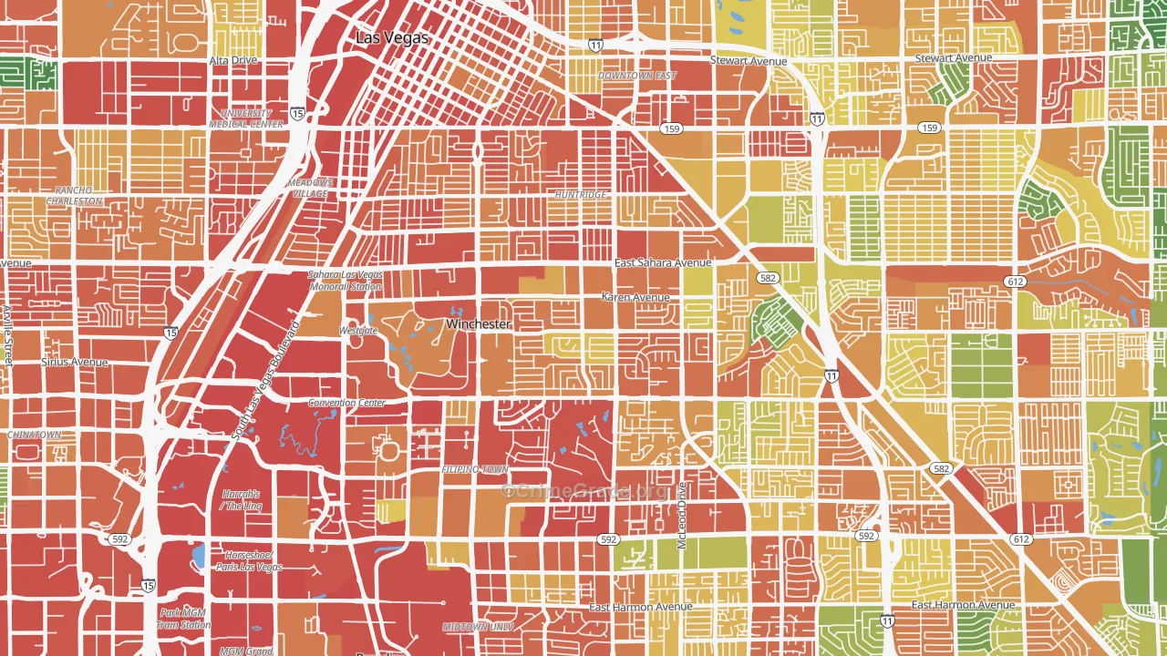 Winchester, NV Map of Vandalism Rates