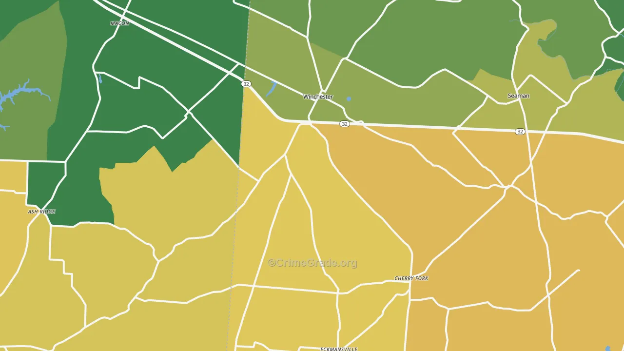 Winchester, OH Map of Vandalism Rates