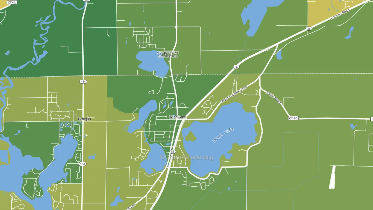 Wind Lake, WI Map of Vandalism Rates