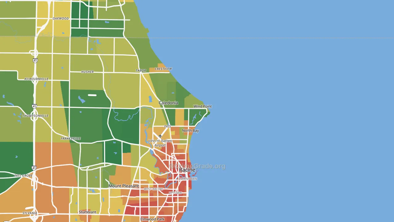 Wind Point, WI Map of Vandalism Rates