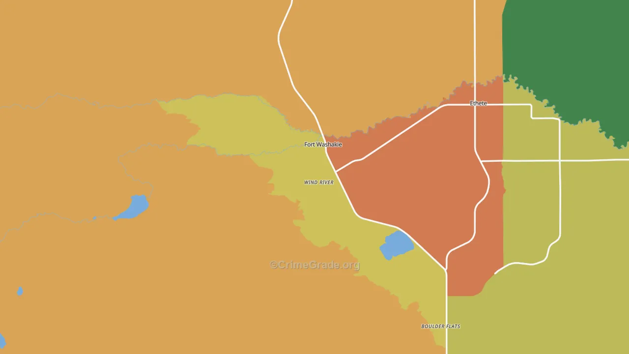 Wind River, WY Map of Vandalism Rates