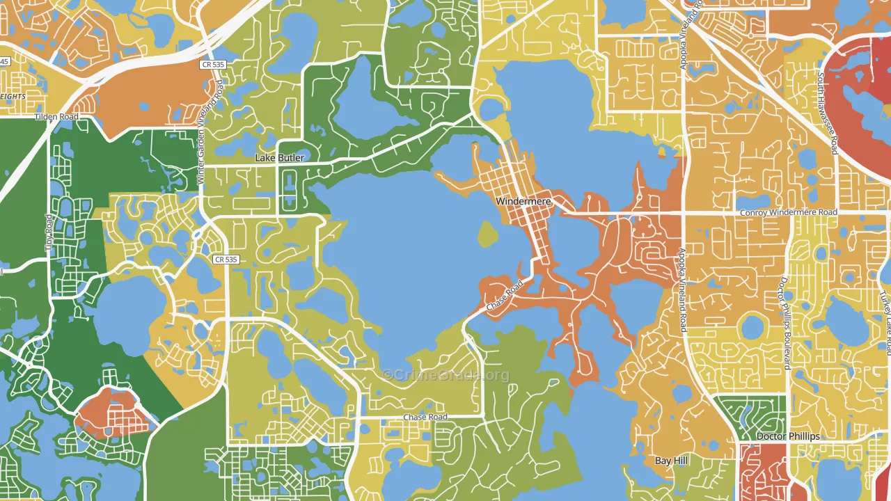 Windermere, FL Map of Vandalism Rates