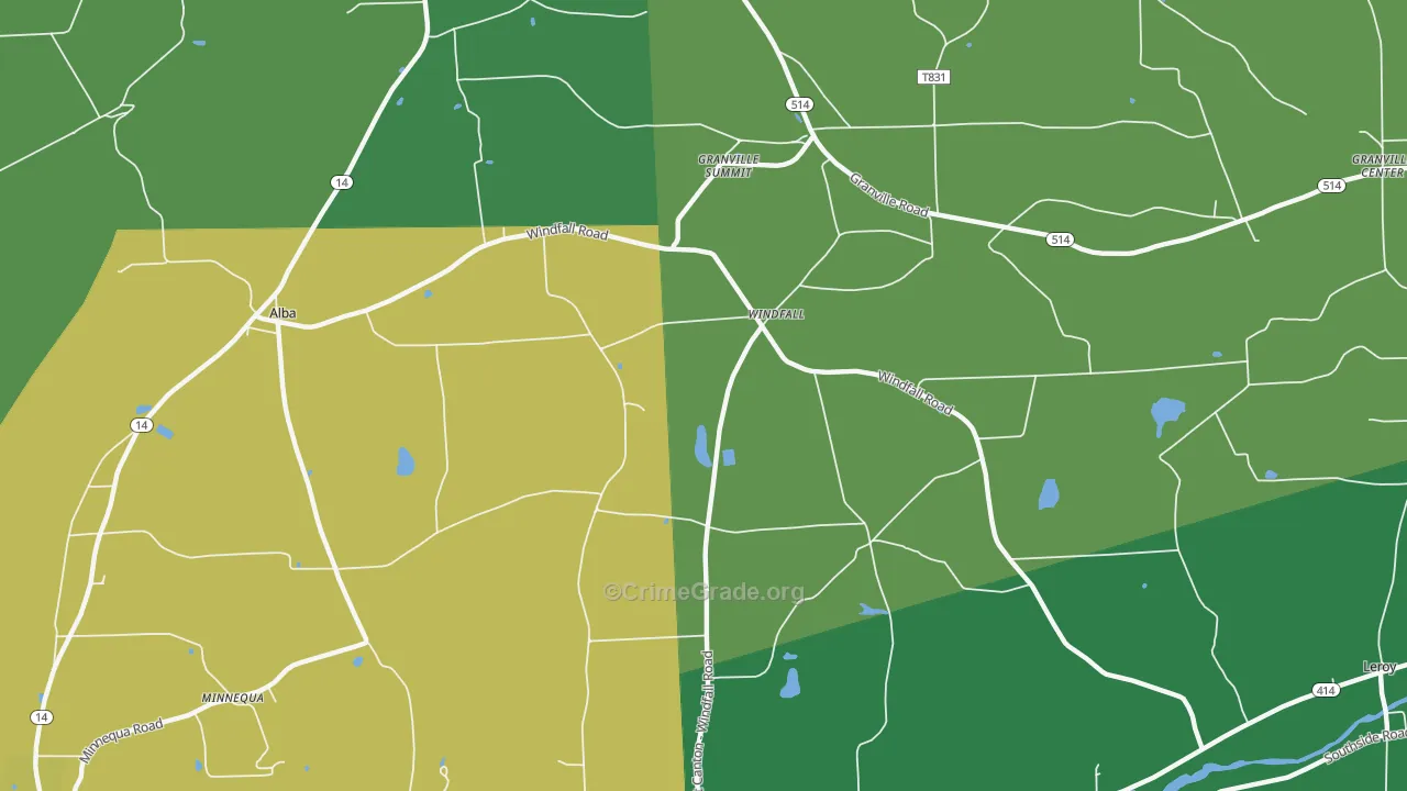Windfall, PA Map of Vandalism Rates