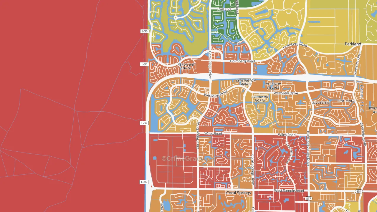 Windham, Coral Springs, FL Map of Vandalism Rates