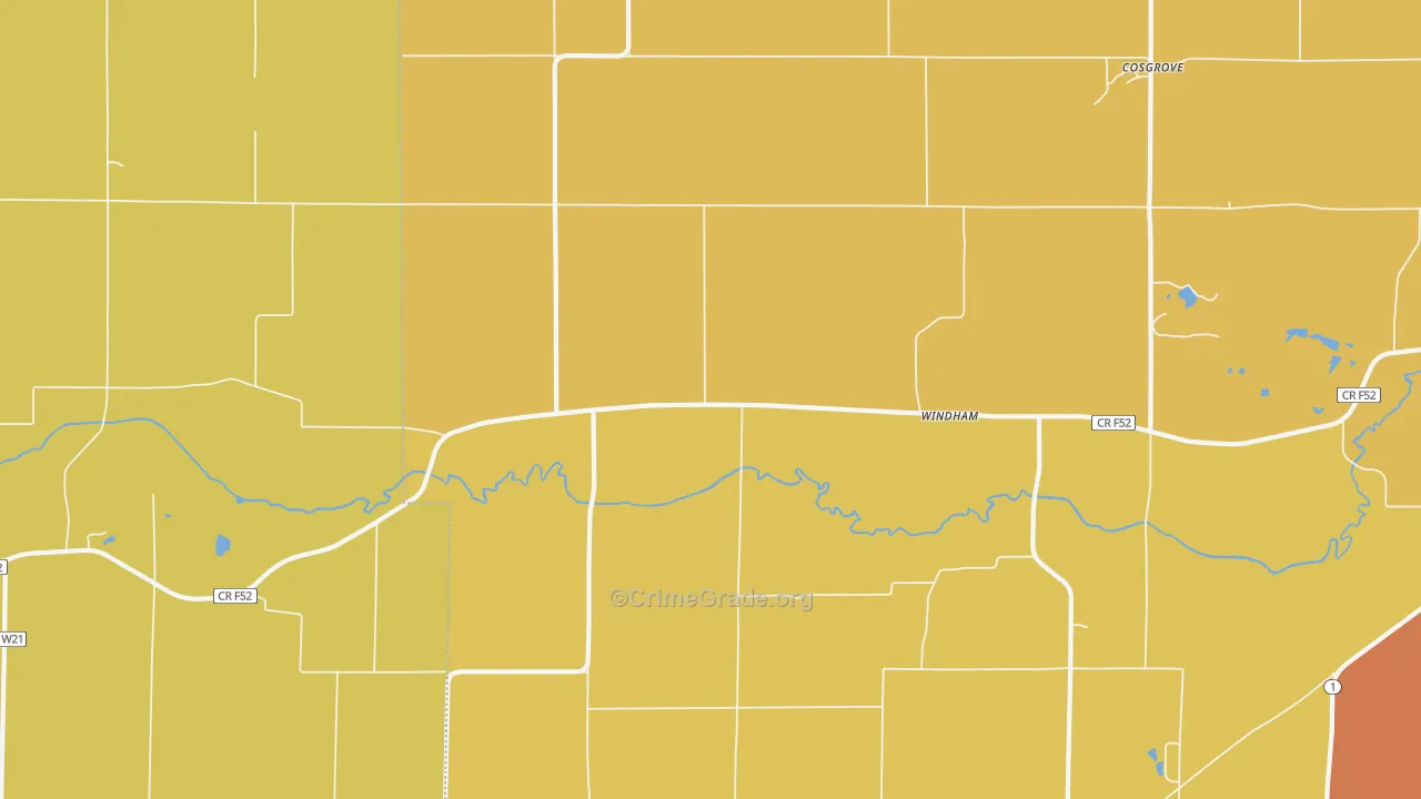 Windham, IA Map of Vandalism Rates