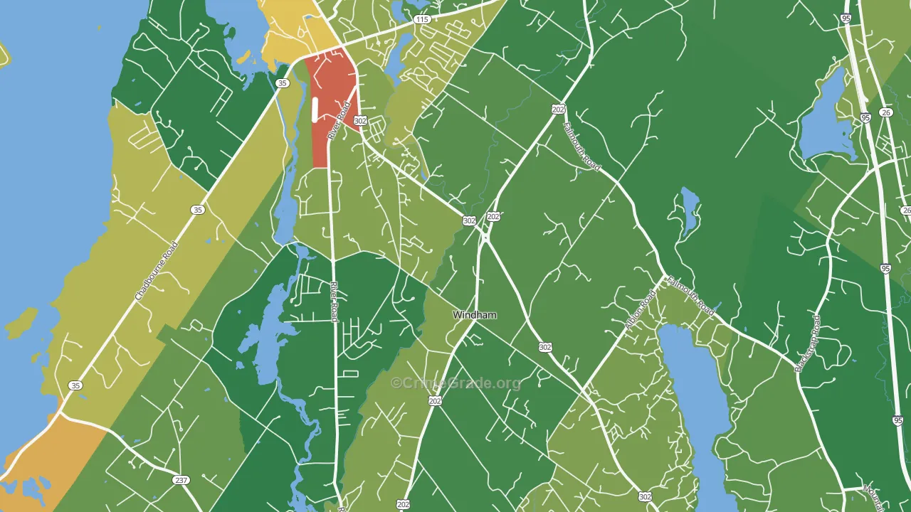 Windham, ME Map of Vandalism Rates