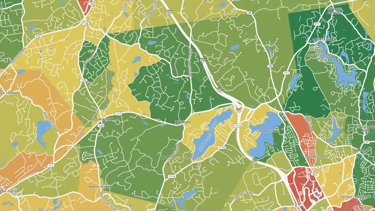 Windham, NH Map of Vandalism Rates