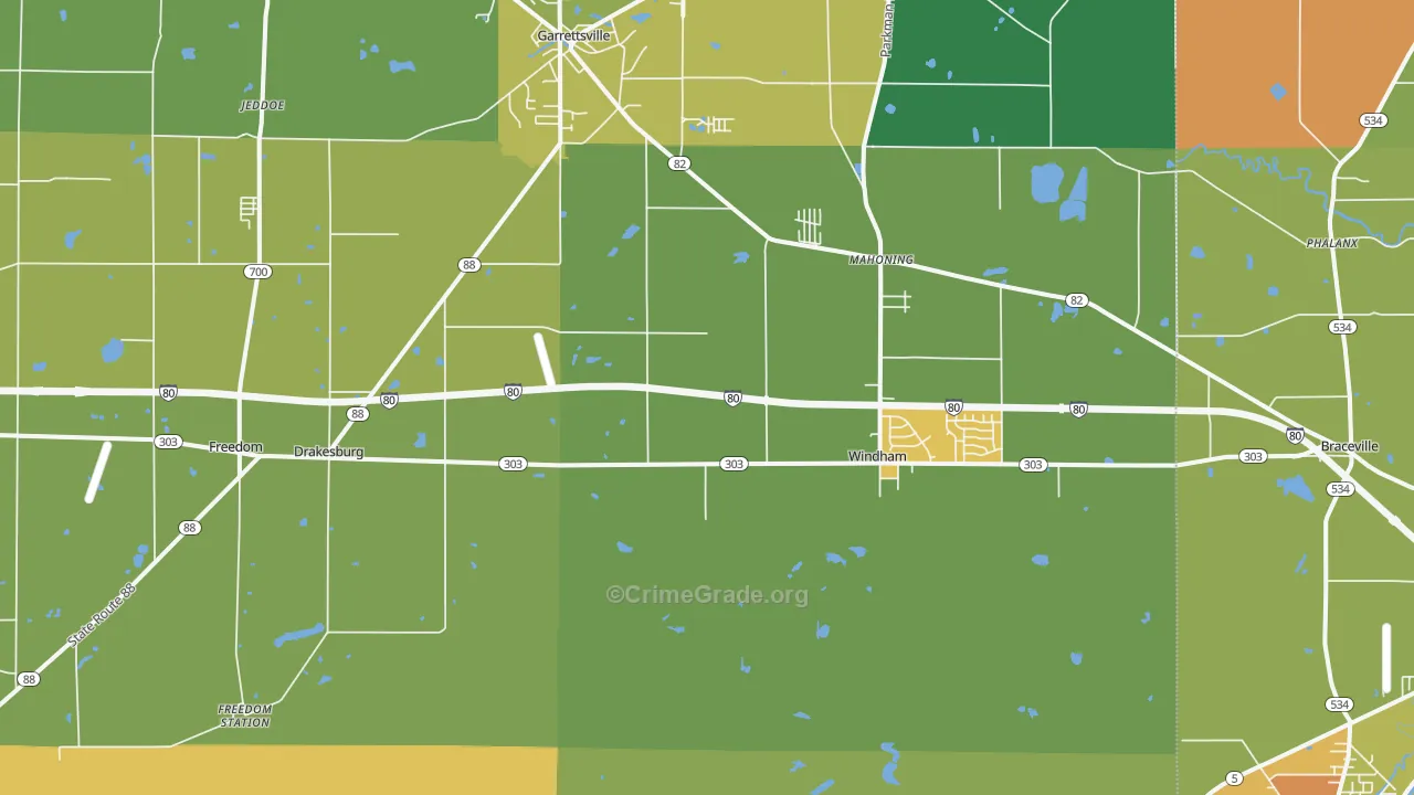 Windham, OH Map of Vandalism Rates