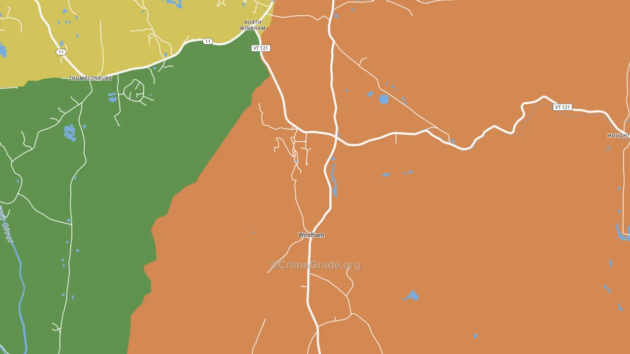 Windham, VT Map of Vandalism Rates