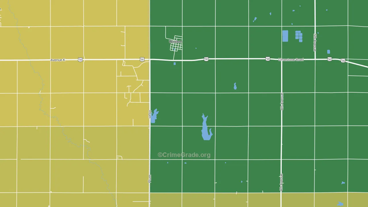 Windom, KS Map of Vandalism Rates