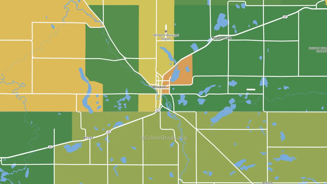 Windom, MN Map of Vandalism Rates