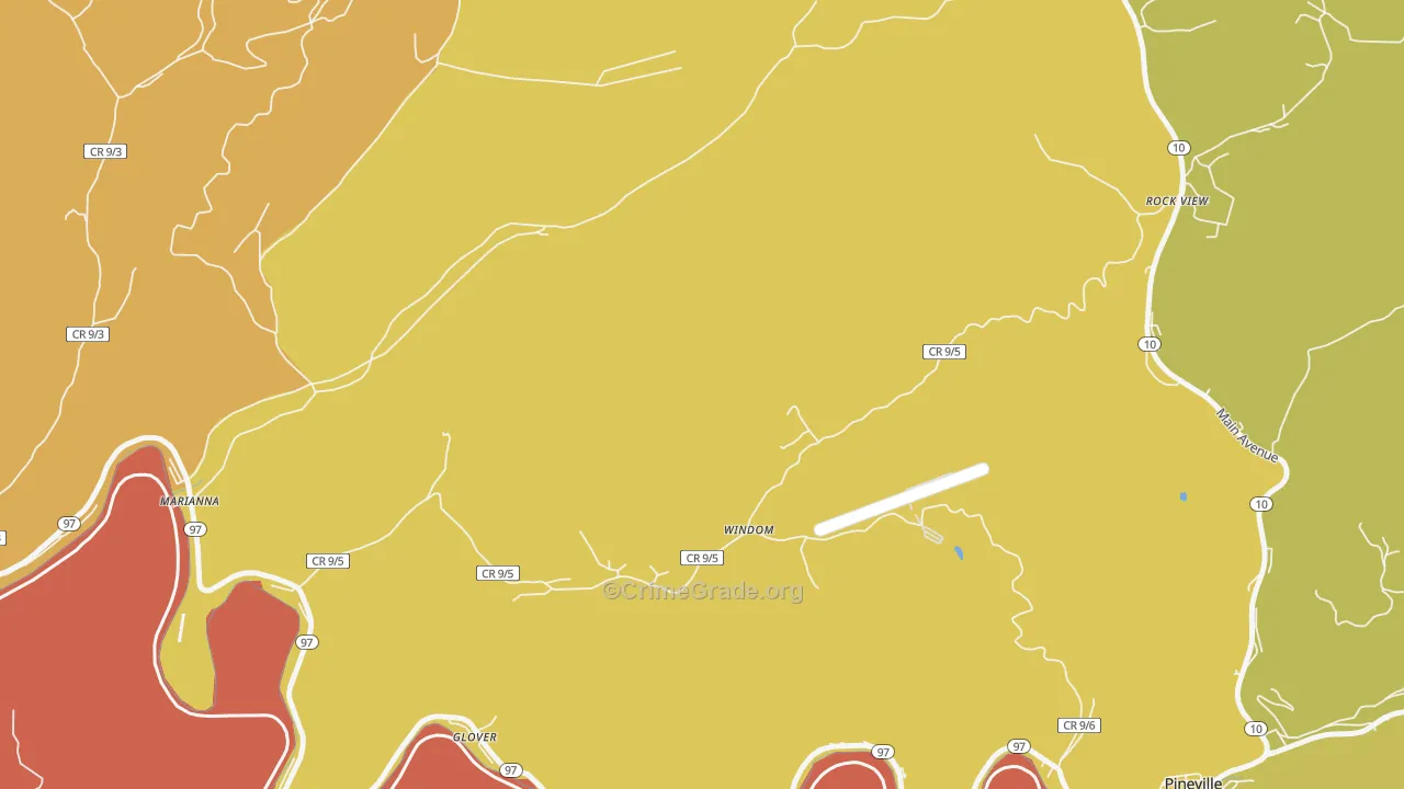 Windom, WV Map of Vandalism Rates