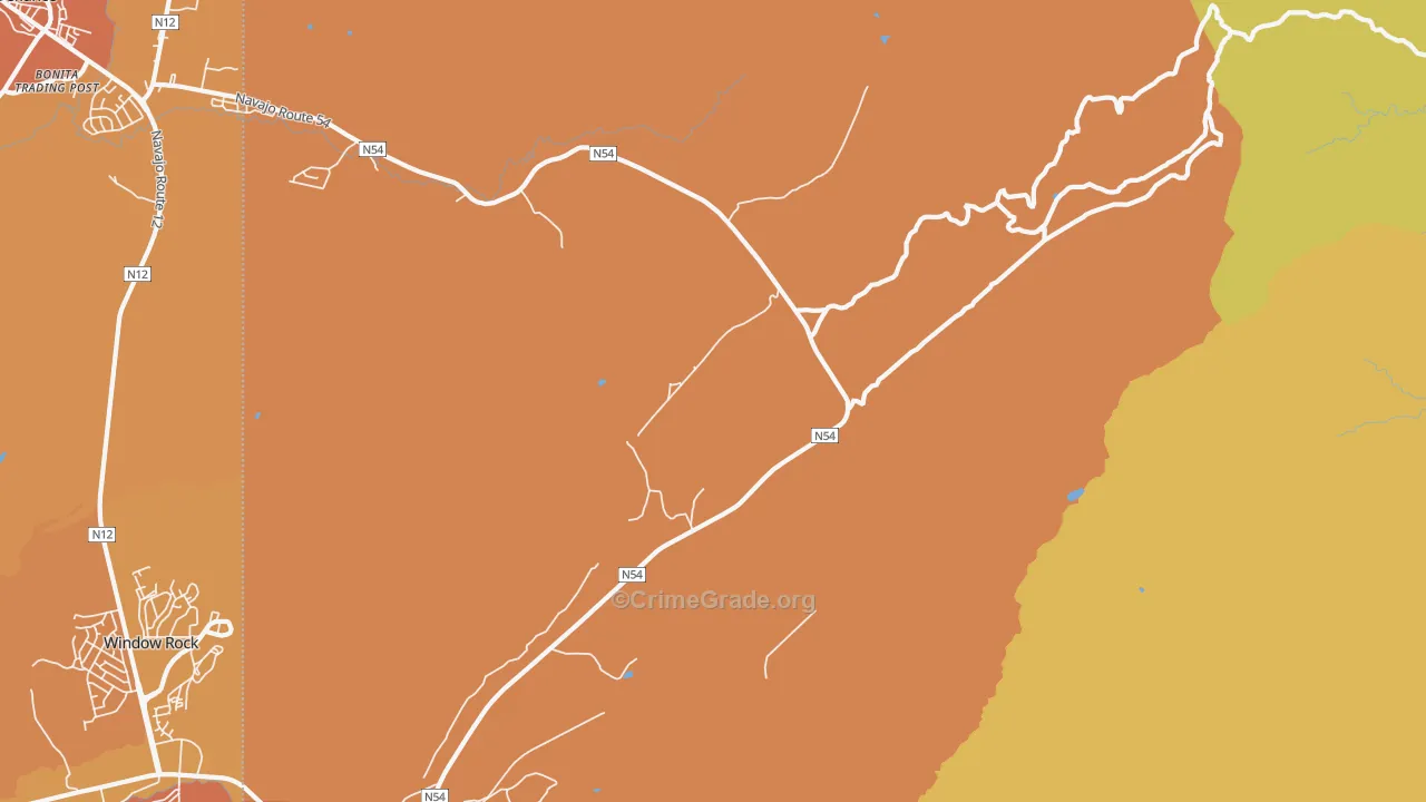 Window Rock, NM Map of Vandalism Rates
