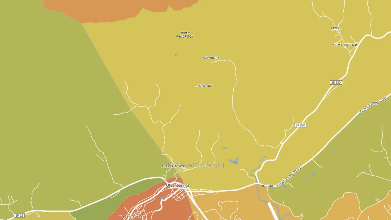 Windrock, TN Map of Vandalism Rates