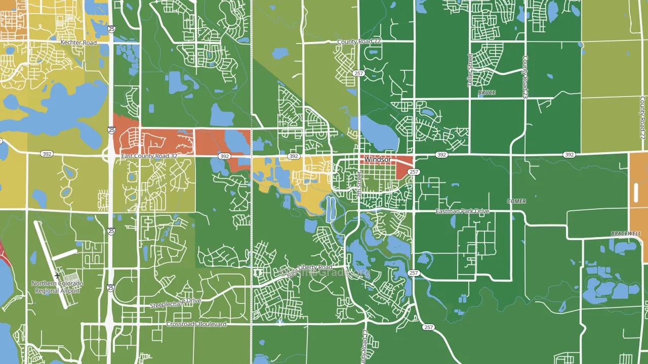 Windsor, CO Map of Vandalism Rates