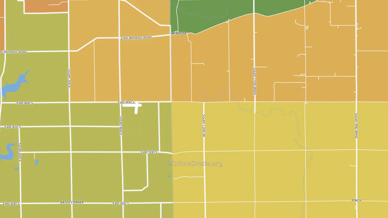 Windsor, IN Map of Vandalism Rates