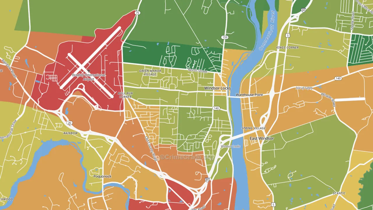Windsor Locks, CT Map of Vandalism Rates