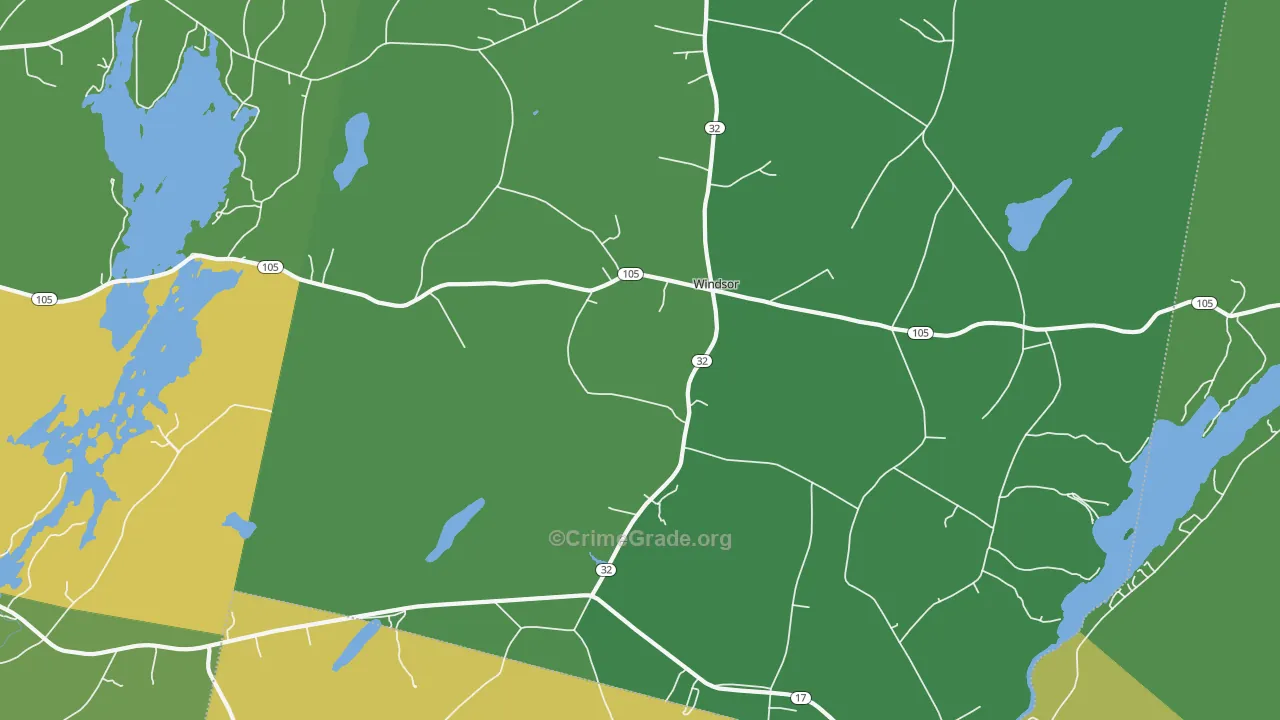 Windsor, ME Map of Vandalism Rates