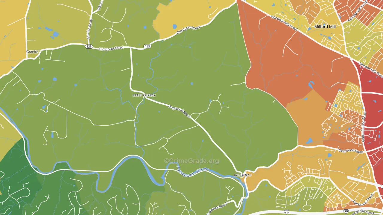 Windsor Mill, MD Map of Vandalism Rates