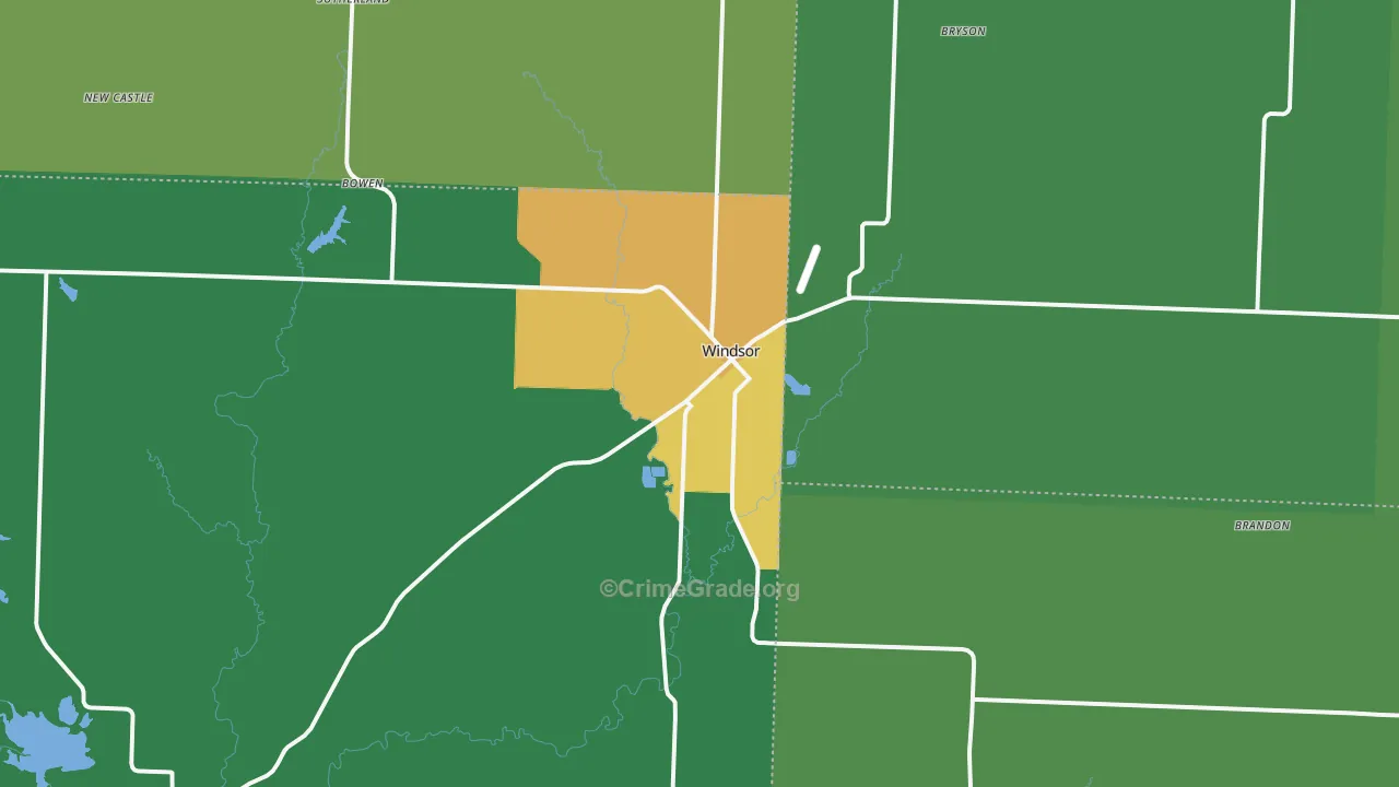 Windsor, MO Map of Vandalism Rates