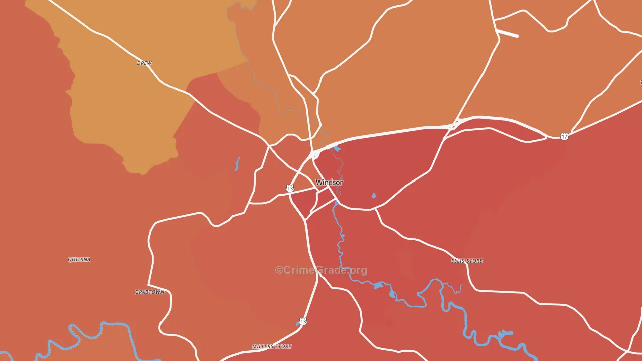 Windsor, NC Map of Vandalism Rates